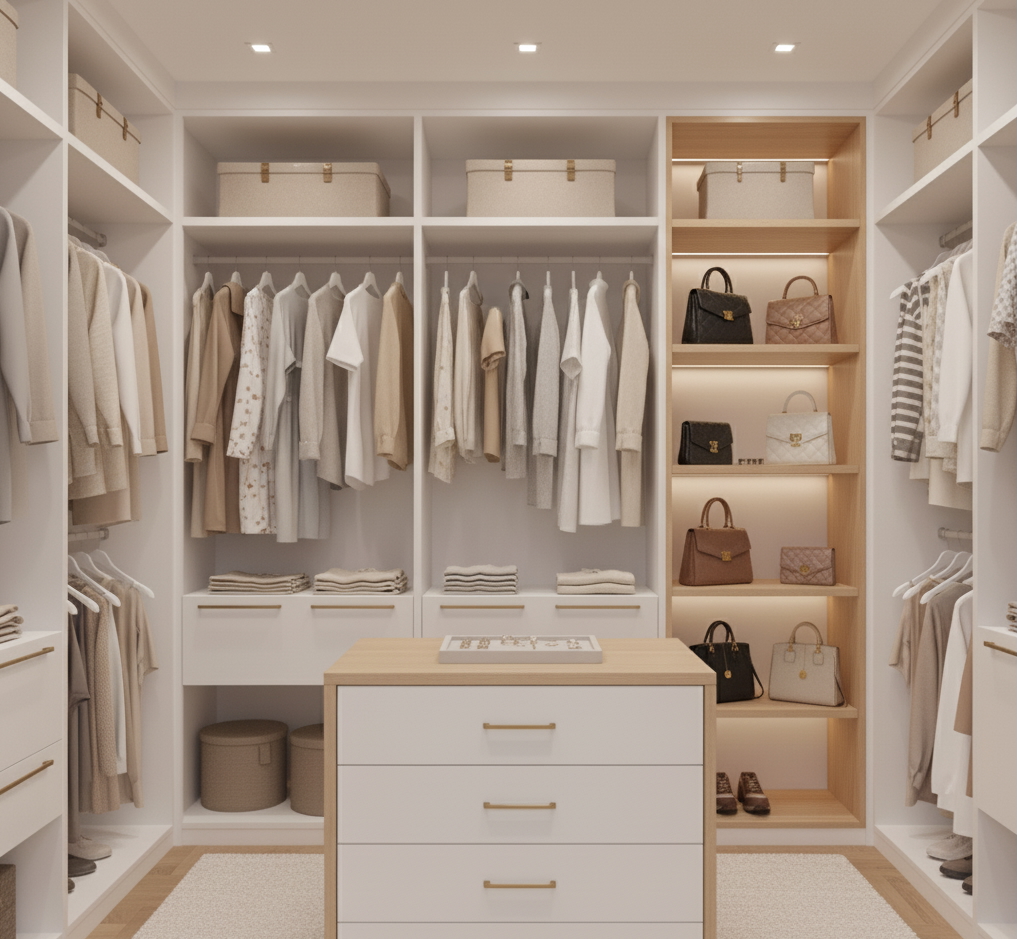 Luxurious walk-in closet